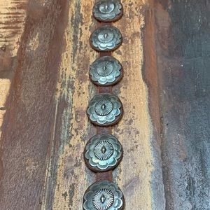 Vintage Sterling Silver and Leather Concho Belt.